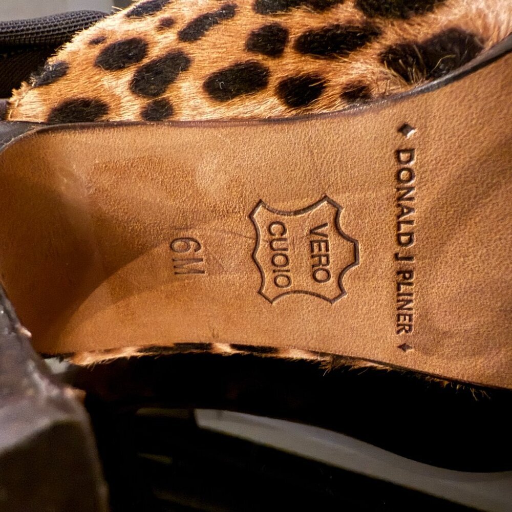 Donald J Pliner Leopard Print Horse Hair Heels Signature Size 6 - Picture 4 of 9